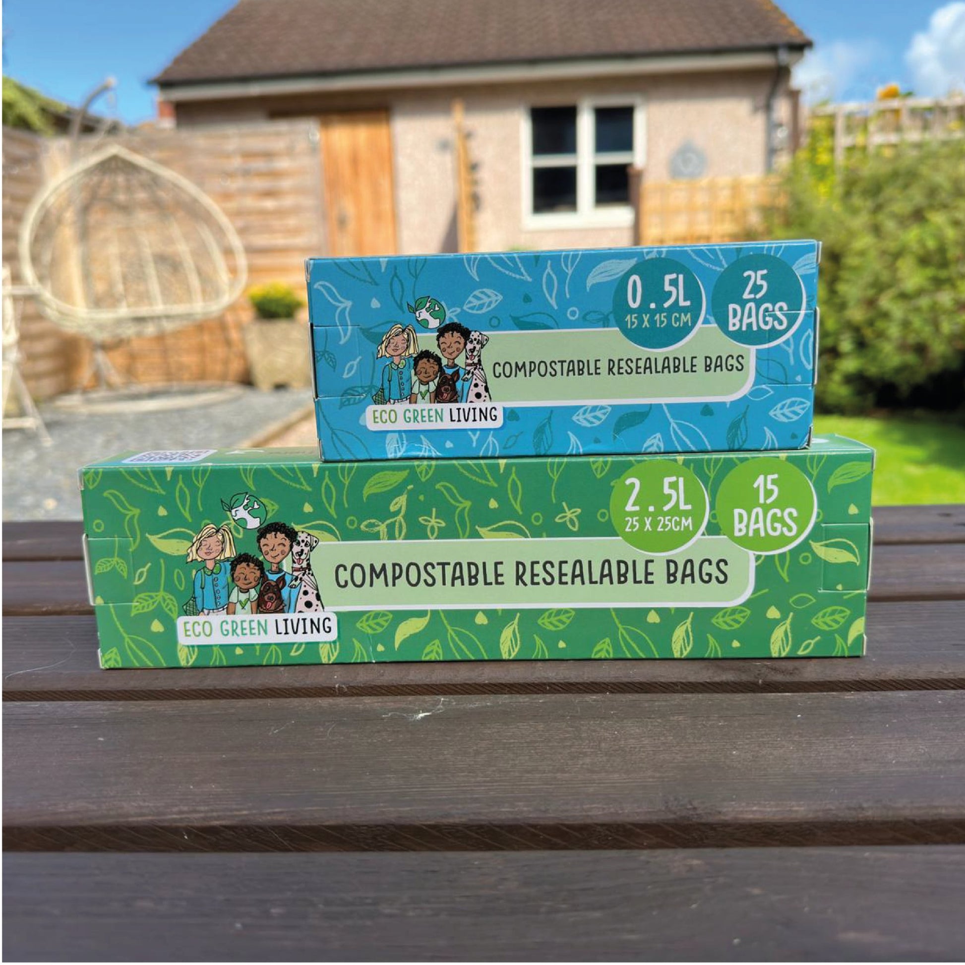 Compostable Resealable Bags Large | 2.5 Litre (15 bags) - EcoGreenBusiness