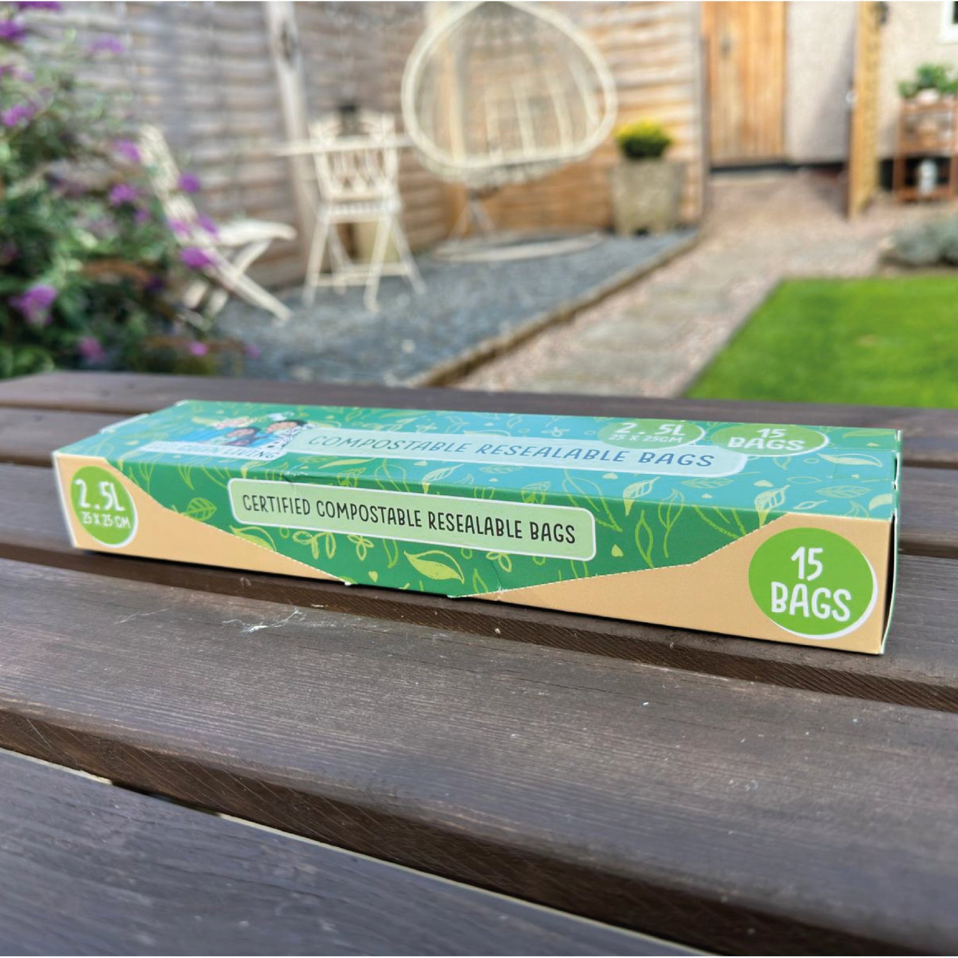 Compostable Resealable Bags Large | 2.5 Litre (15 bags) - EcoGreenBusiness