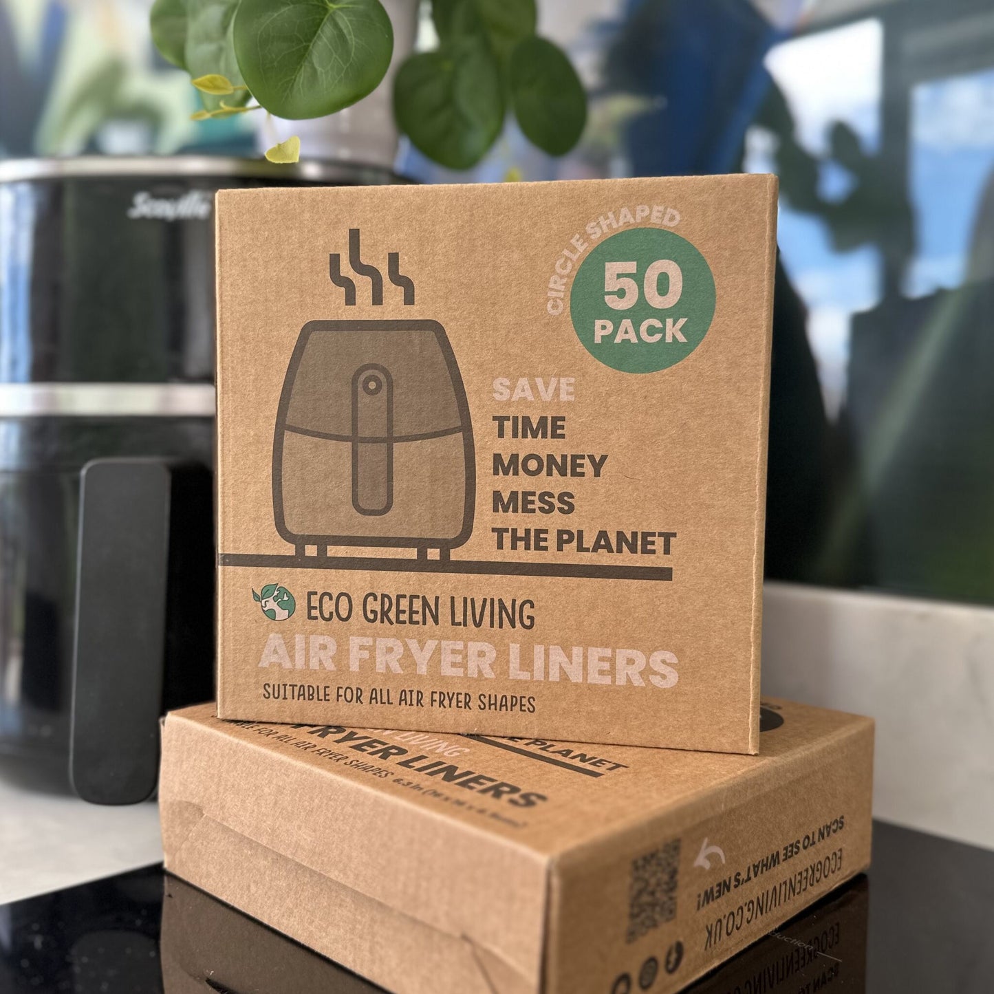 Air Fryer Liners 50 Papers, suitable for all air fryers.