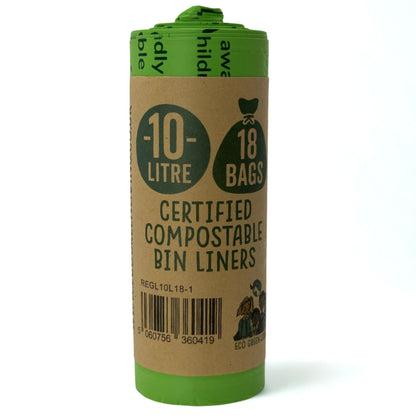 10L Compostable Waste Bags | 1 Roll of 18 Bags | Eco Green Living