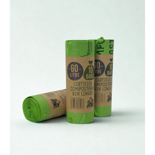 60 Litre Compostable Bin Liners for Large Kitchen Bin, 4 Rolls of 10 Bags by Eco Green Living