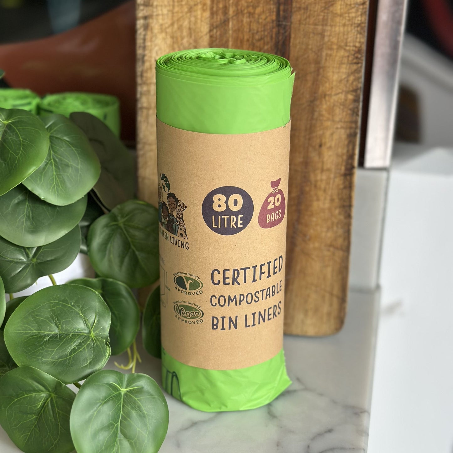 80L Bin Liners | 1 Roll of 20 Bags | Eco Green Living