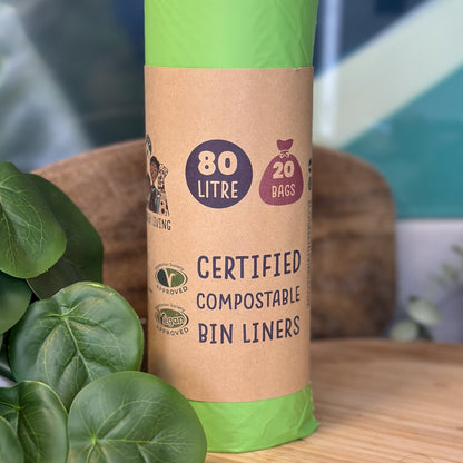 80L Bin Liners | 1 Roll of 20 Bags | Eco Green Living