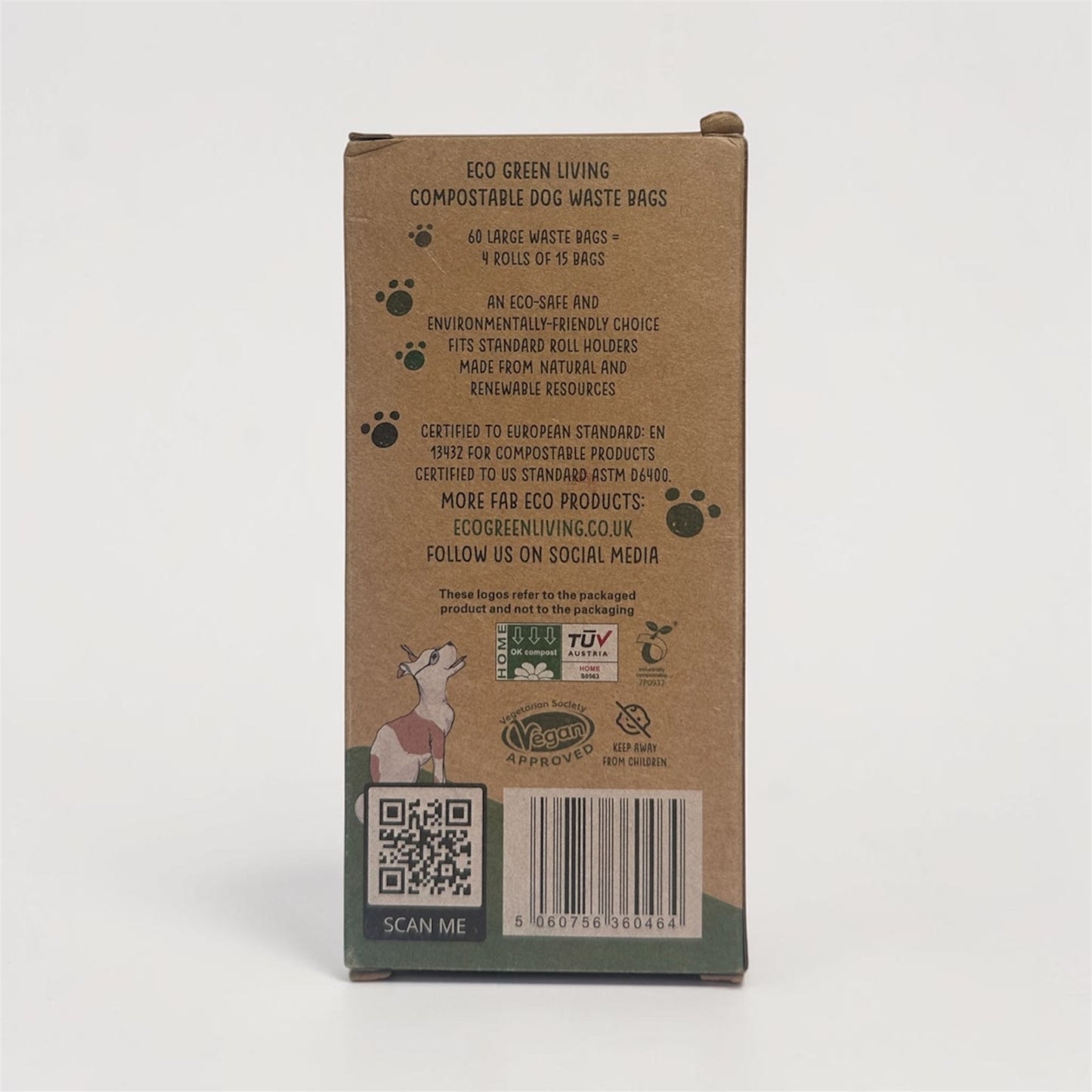 Compostable Dog Waste Bags | 1 Pack - 60 Large Bags