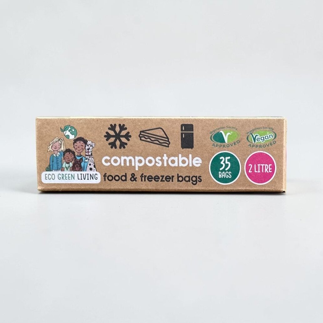 2 Litre Certified Compostable Food & Freezer Bags (35 bags)