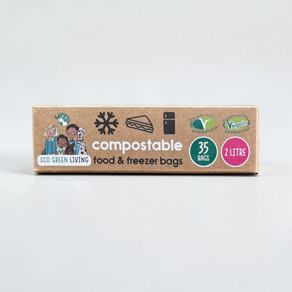 2 Litre Certified Compostable Food & Freezer Bags (35 bags)
