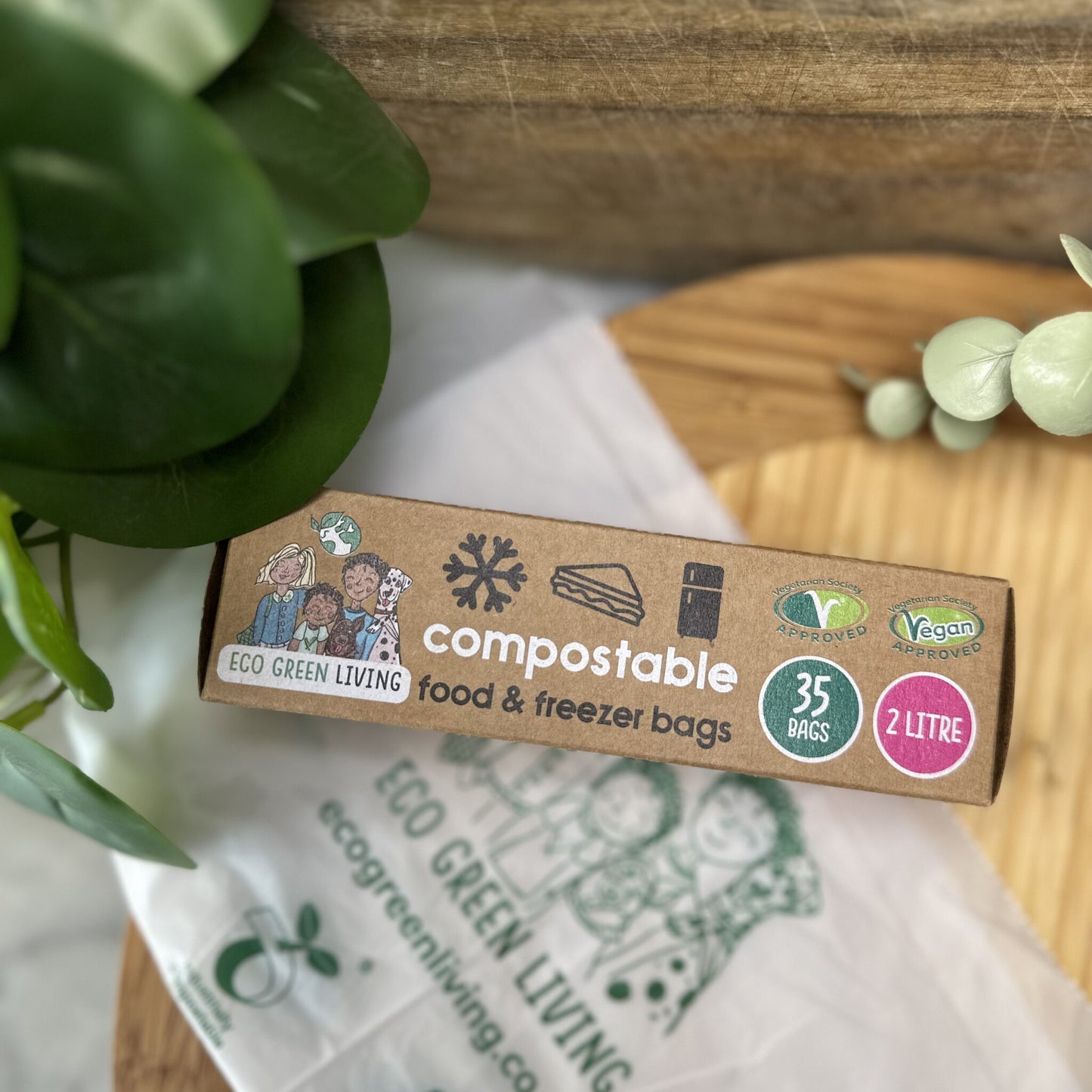 2 Litre Certified Compostable Food & Freezer Bags (35 bags)