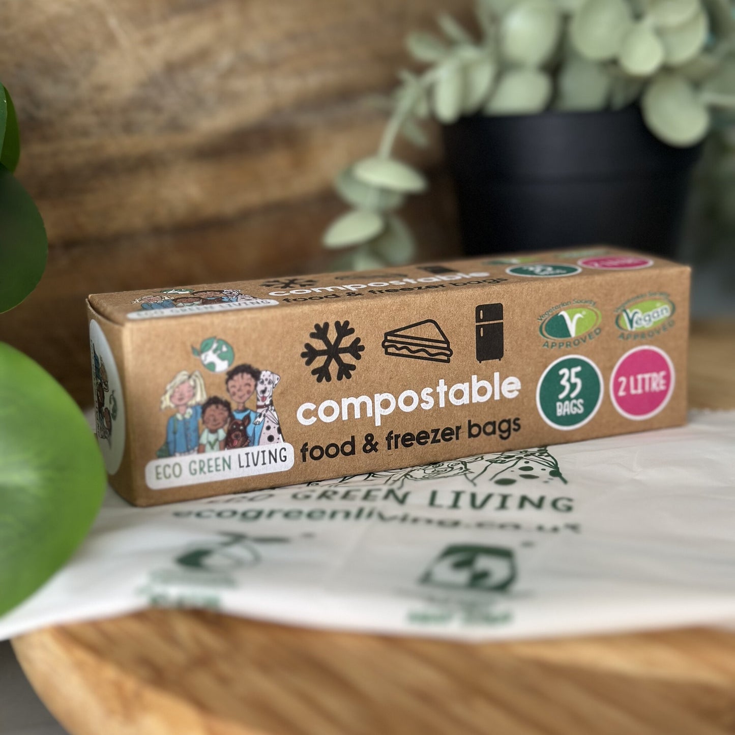 2 Litre Certified Compostable Food & Freezer Bags (35 bags)
