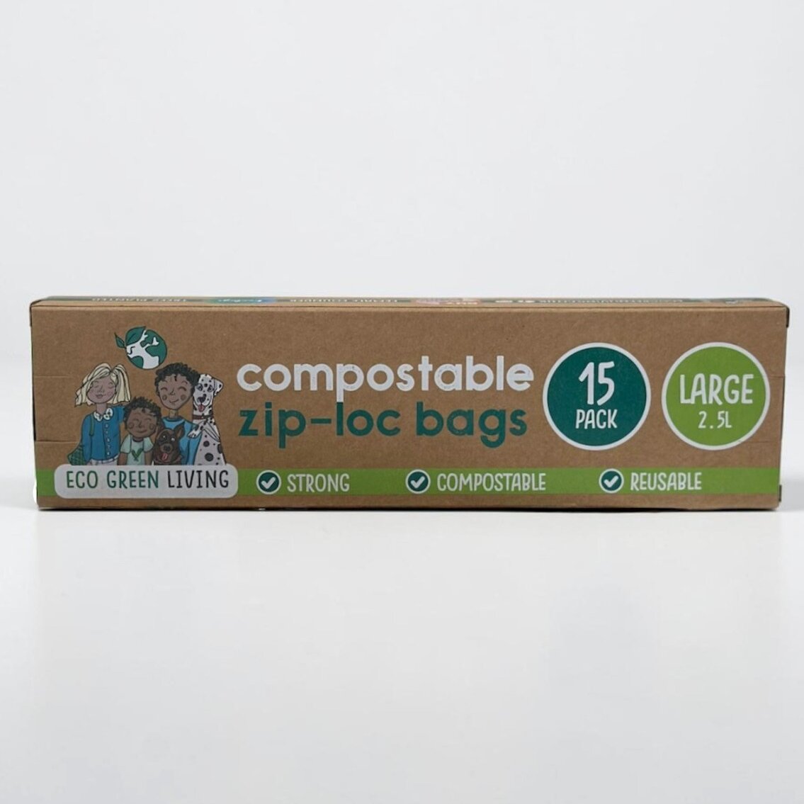Compostable Resealable Bags Large  | 2.5 Litre (15 bags)