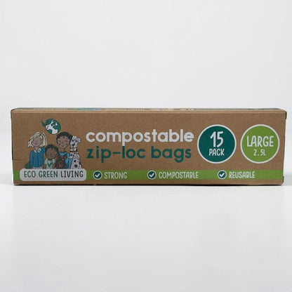 Compostable Resealable Bags Large  | 2.5 Litre (15 bags)