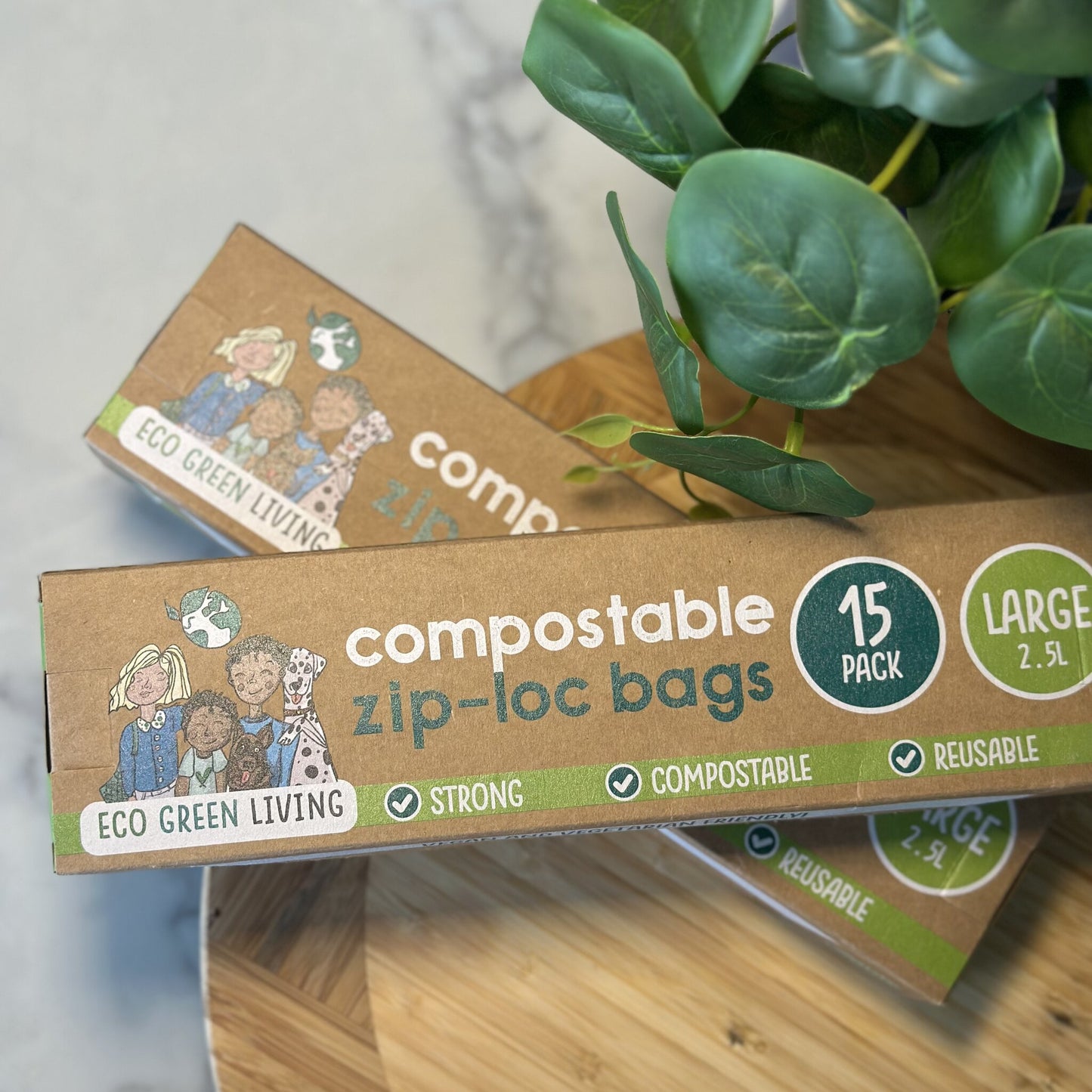 Compostable Resealable Bags Large  | 2.5 Litre (15 bags)