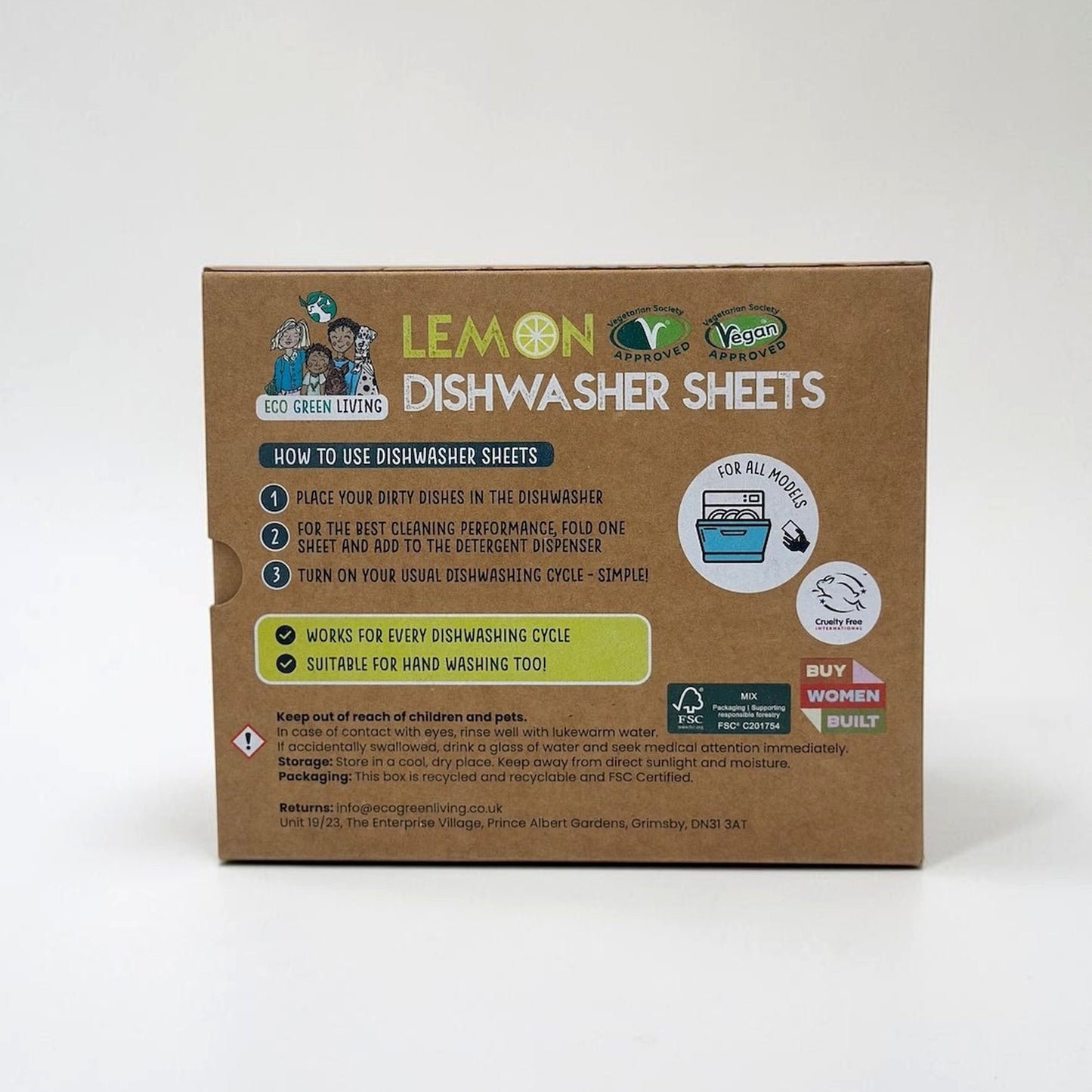Eco Green Living Dishwasher Sheets – Lemon Scent | 40 Sheets
