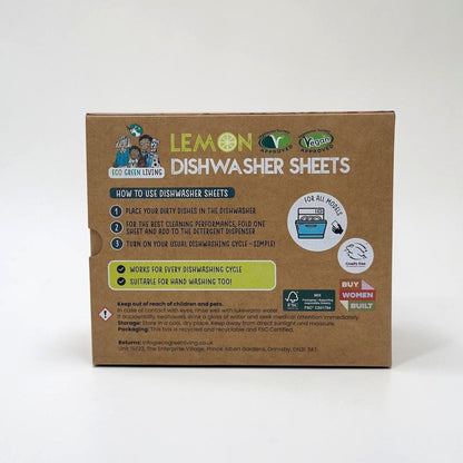 Eco Green Living Dishwasher Sheets – Lemon Scent | 40 Sheets