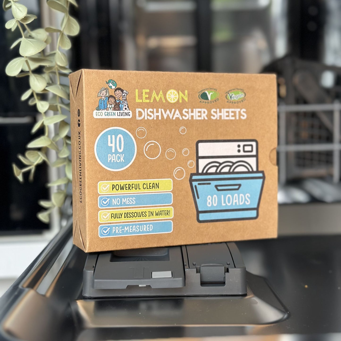 Eco Green Living Dishwasher Sheets – Lemon Scent | 40 Sheets