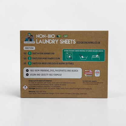 Non-Bio Laundry Detergent Sheets x 60 (Fragrance-Free) Eco Green Living
