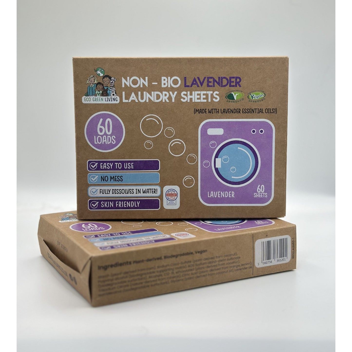 Non-Bio Laundry Detergent Sheets x 60 (Lavender) Eco Green Living