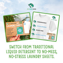 Load image into Gallery viewer, Laundry Detergent Sheets x 60 (Fragrance-Free) Eco Green Living - EcoGreenBusiness
