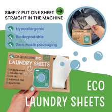 Load image into Gallery viewer, Laundry Detergent Sheets x 60 (Fragrance-Free) Eco Green Living - EcoGreenBusiness
