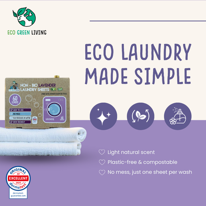 Non-Bio Laundry Detergent Sheets x 60 (Lavender) Eco Green Living