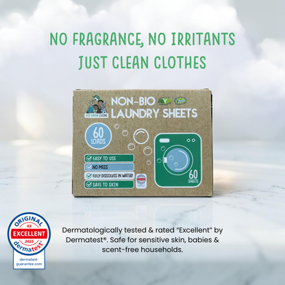Non-Bio Laundry Detergent Sheets x 60 (Fragrance-Free) Eco Green Living