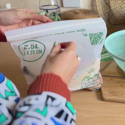 Compostable Resealable Bags Large  | 2.5 Litre (15 bags)