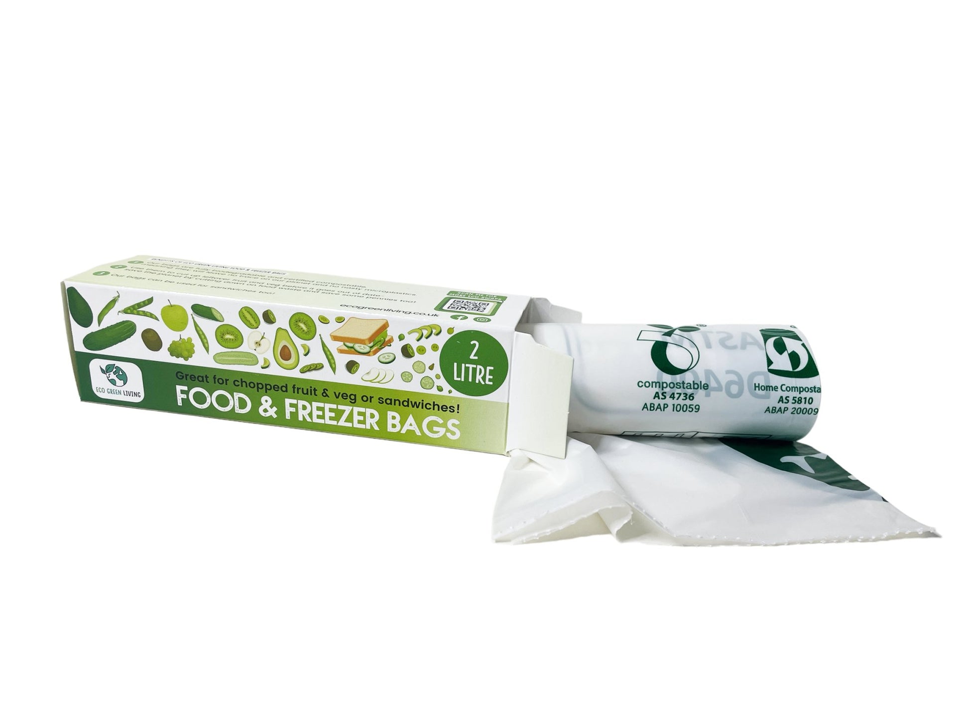 2 Litre Certified Compostable Food & Freezer Bags (35 bags) - EcoGreenBusiness