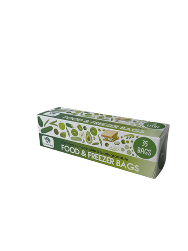 2 Litre Certified Compostable Food & Freezer Bags (35 bags) - EcoGreenBusiness