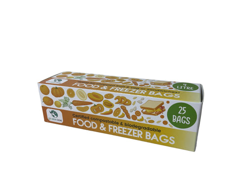 4 Litre Certified Compostable Food & Freezer Bags (25 bags) - EcoGreenBusiness