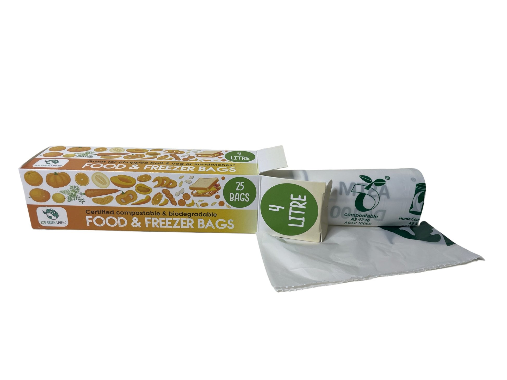4 Litre Certified Compostable Food & Freezer Bags (25 bags) - EcoGreenBusiness