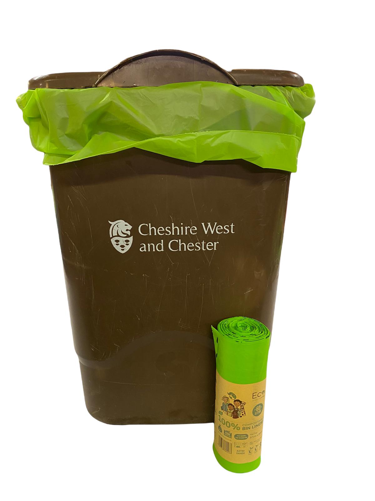 60L Compostable Waste Bags | 1 Roll of 10 Bags | Eco Green Living - EcoGreenBusiness